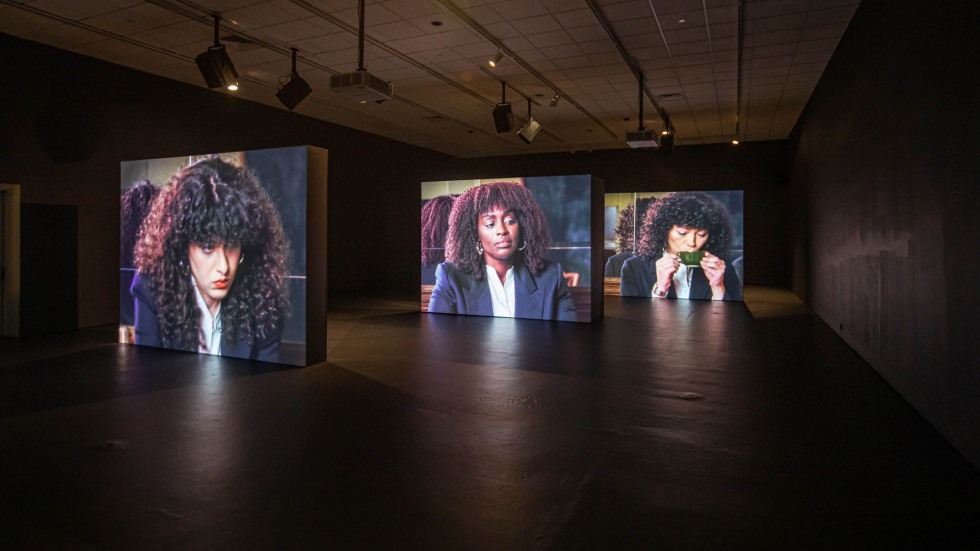 Installation view, Elisabeth Subrin: The Listening Takes, David Winton Bell Gallery, Brown Arts Institute, Brown University, February 9 – June 4, 2023. Photo by Mike Cohea.